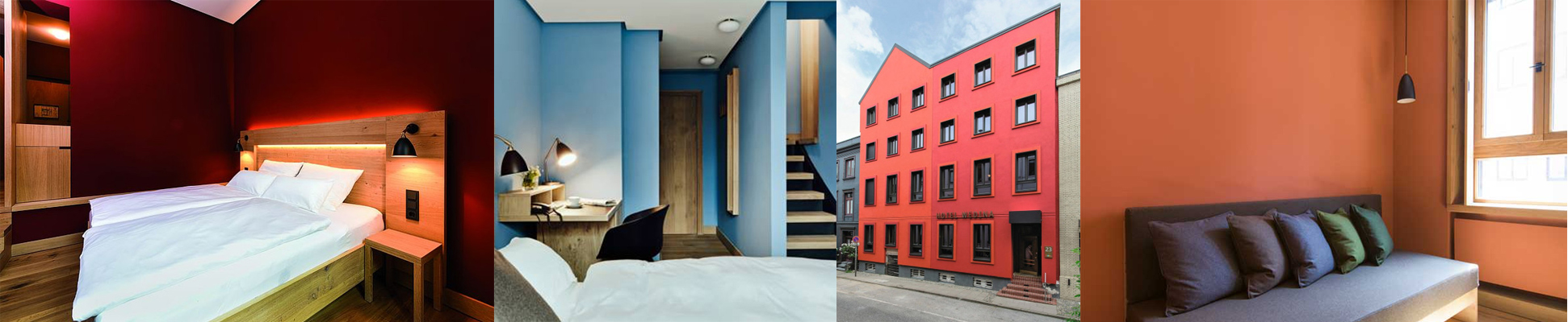 collage of building interiors and exteriors with KEIM paint