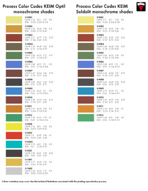 KEIM Monochrome Color Sheet